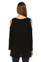Long Sleeve Cold Shoulder Top Black