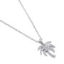 Sterling Silver Clear CZ Palm Tree Necklace 16”
