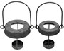 MJL Galvanized Metal Tea Light Candle Holder Lids With Handles for Mason Jars 3 Pack