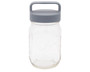 MJL Gray Plastic Handle/Canister Lids for Regular Mouth Mason Or Ball Jars 4 Pack