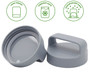 MJL Gray Plastic Handle/Canister Lids for Regular Mouth Mason Or Ball Jars 4 Pack