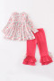 Honey Dew I Love Santa Ruffled Pants Set