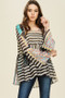 Chiffon Scarf Print Bell Sleeve Top