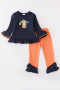 Honeydew Boutique Navy cow applique ruffle girl’s 2 piece set