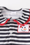 Honeydew Black stripe snowman ruffle girl pajamas set