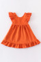 Honeydew Orange Faux Suede Ruffled Girl’s Jumper