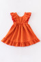 Honeydew Orange Faux Suede Ruffled Girl’s Jumper