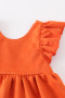 Honeydew Orange Faux Suede Ruffled Girl’s Jumper
