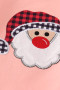 Abby & Evie Pink santa claus applique plaid girls set