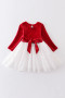 Honeydew Red velvet sparkling girls dress