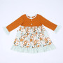 Honeydew Orange floral print girls dress