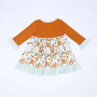 Honeydew Orange floral print girls dress