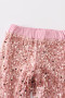 Honeydew Pink velveteen  sequin bell bottom pants set