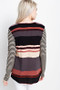 12PM BY MON AMI Long Sleeve Ribbed Knit Striped Top
