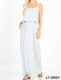 ZENANA ADJUSTABLE STRAP TOP TWO LAYER MAXI DRESS 2 COLORS