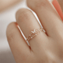 Dainty Double Layering Butterfly Ring in 925 Sterling Silver With Rose Gold Overlay