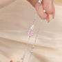 Pink Cherry Blossom Charm Bracelet in 925 Sterling 