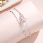 Pink Cherry Blossom Charm Bracelet in 925 Sterling 