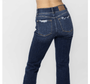 JUDY BLUE PLUS SIZE HIGH WAISTED VINTAGE FRAYED HEM BOOTCUT JEANS