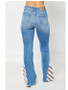 JUDY BLUE HIGH WAIST AMERICANA FLAG PRINT FLARE