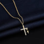 Perimade Unique Cross Necklace Sterling Silver with Gold overlay