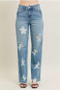 Judy Blue American High Waist Rigid Magic Star Destroy Straight Jeans