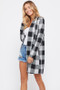 Bold Plaid Print Open Front Cardigan