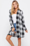Bold Plaid Print Open Front Cardigan