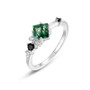 Square Moss Agate Stacking Band Ring in 925 Sterling Silver
