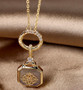 925 Sterling Silver K Gold-Plated Gray-Blue Labradorite Necklace