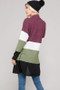Color Block Brushed Open Front Cardigan