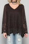 Lace Long Sleeve Top in Black