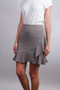 Gray Ruffled Skirt with Metallic Details