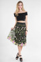 NIKIBIKI Floral Embroidery Skirt Knee Length