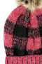Pom Pom Buffalo Check Knit Hat Variety of Colors
