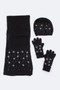 LA PLAZA Snowflakes Are Everywhere Hat, Scarf & Glove Set Variety of Colors