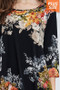 PLUS SIZE FLORAL PRINT SWING DRESS WITH POCKETS