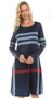 Plus Size Stripe Swing Dress Available in 2 Colors