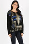 MAZEL Tribal Print Loose Body Sweater