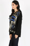 MAZEL Tribal Print Loose Body Sweater