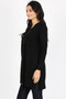 MAZEL Cashmere Blend Long Body Pull On Sweater in 2 Colors