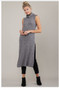 Sleeveless Cowlneck Knit Dress in Charcoal