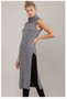 Sleeveless Cowlneck Knit Dress in Charcoal