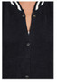 Button Front Stripe Pocket Letterman Vest Dark Navy
