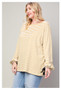 Plus Size Sleeve Tie Stripe Top in Mustard