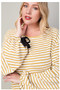 Plus Size Sleeve Tie Stripe Top in Mustard