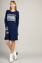 MITTOSHOP MULTI STRIPE COLOR BLOCK THUMB HOLE KNIT DRESS AVAILABLE IN 2 COLORS