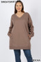 PLUS SIZE OVERSIZED V-NECK SWEATSHIRTS AVAILABLE IN 2 COLORS