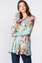Women's Flower Print Tunic Top with Pockets