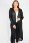 Women's Plus Size Long Sleeve Sheer Cheetah Cardigan